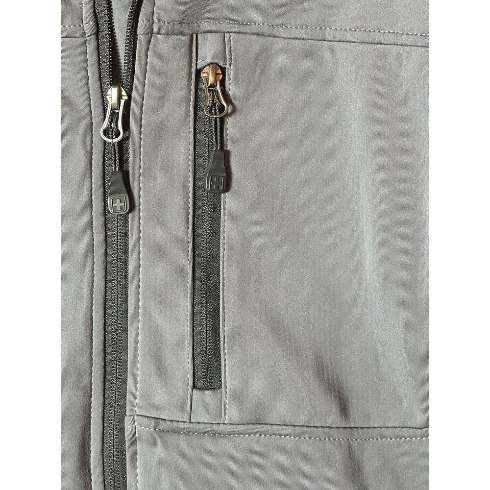 Swiss Tech Jacket Mens Large 42-44 GRAY Performance Track Activewear Full Zip - Picture 5 of 10